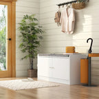 Shoe Storage Bench Storage Entryway Bench Door Cabinet Cushioned