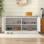 Shoe Storage Bench Storage Entryway Bench Door Cabinet Cushioned
