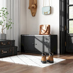 Shoe Storage Bench Storage Entryway Bench Door Cabinet Cushioned