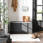 Shoe Storage Bench Storage Entryway Bench Door Cabinet Cushioned