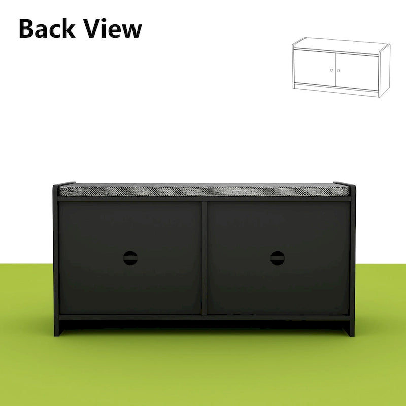 Shoe Storage Bench Storage Entryway Bench Door Cabinet Cushioned