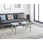 Clear Tempered Glass Glass Coffee Table for Living Room