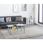 Clear Tempered Glass Glass Coffee Table for Living Room