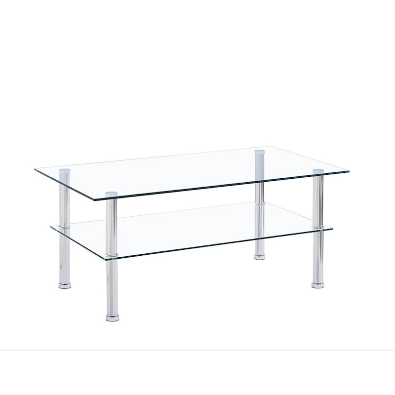 Clear Tempered Glass Glass Coffee Table for Living Room