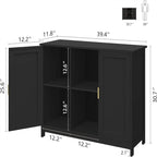 Credenza Buffet Cabinet Wooden Coffee Bar Cabinet - 11.8D x 39.4W x 30.7H