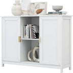 Credenza Buffet Cabinet Wooden Coffee Bar Cabinet - 11.8D x 39.4W x 30.7H