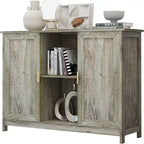 Credenza Buffet Cabinet Wooden Coffee Bar Cabinet - 11.8D x 39.4W x 30.7H