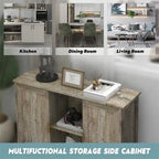 Credenza Buffet Cabinet Wooden Coffee Bar Cabinet - 11.8D x 39.4W x 30.7H
