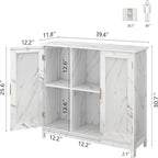 Credenza Buffet Cabinet Wooden Coffee Bar Cabinet - 11.8D x 39.4W x 30.7H
