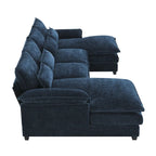 [VIDEO provided][New]109.8*55.9 Modern U-shaped Sectional Sofa with Waist Pillows,6-seat Upholstered Symmetrical Sofa Furniture