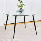 Modern simple glass table, high-quality tempered glass metal material