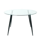 Modern simple glass table, high-quality tempered glass metal material