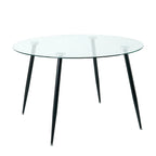 Modern simple glass table, high-quality tempered glass metal material