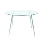 Modern simple glass table, high-quality tempered glass metal material
