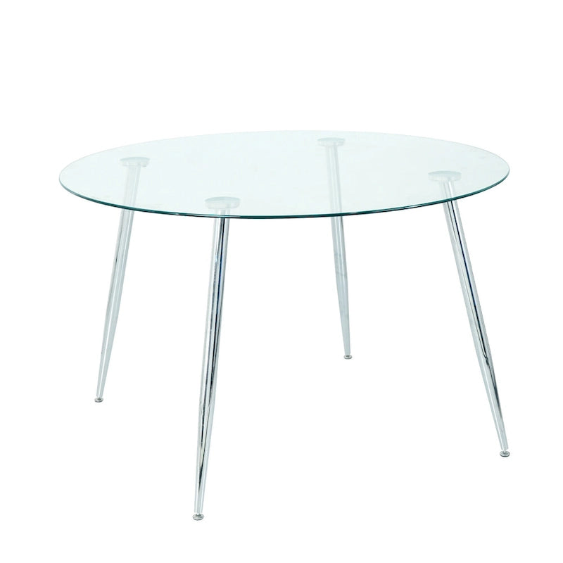 Modern simple glass table, high-quality tempered glass metal material