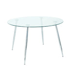 Modern simple glass table, high-quality tempered glass metal material