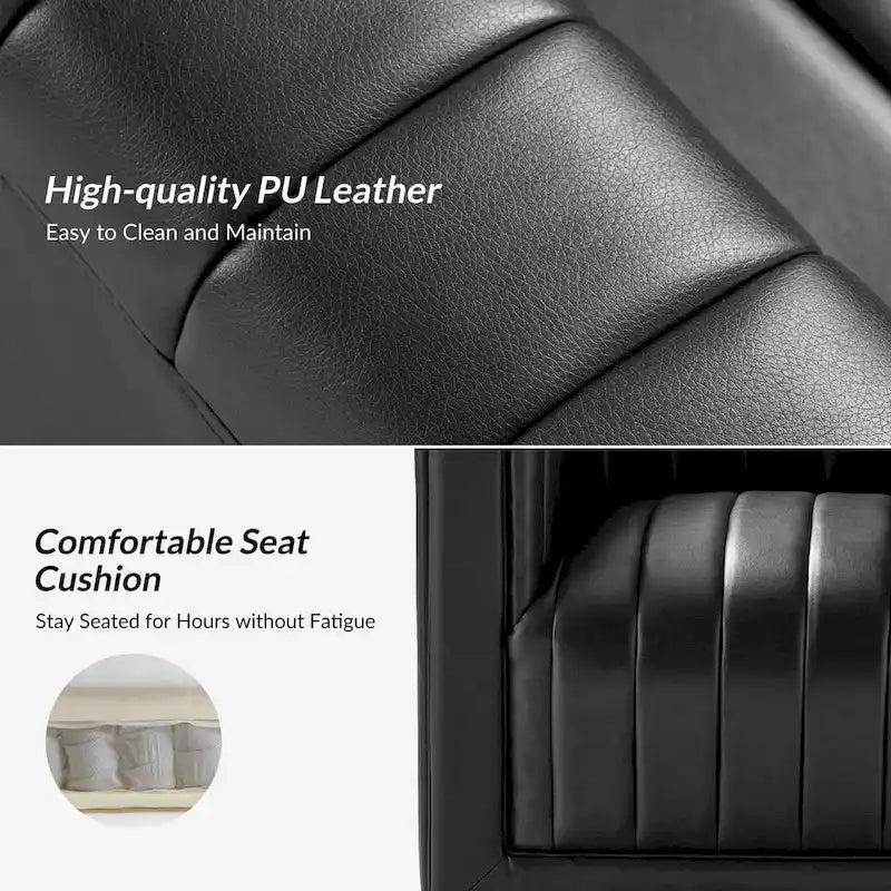 Esteban Modern Leather Upholstered Swivel Barrel Chair Set of 2 by HULALA HOME