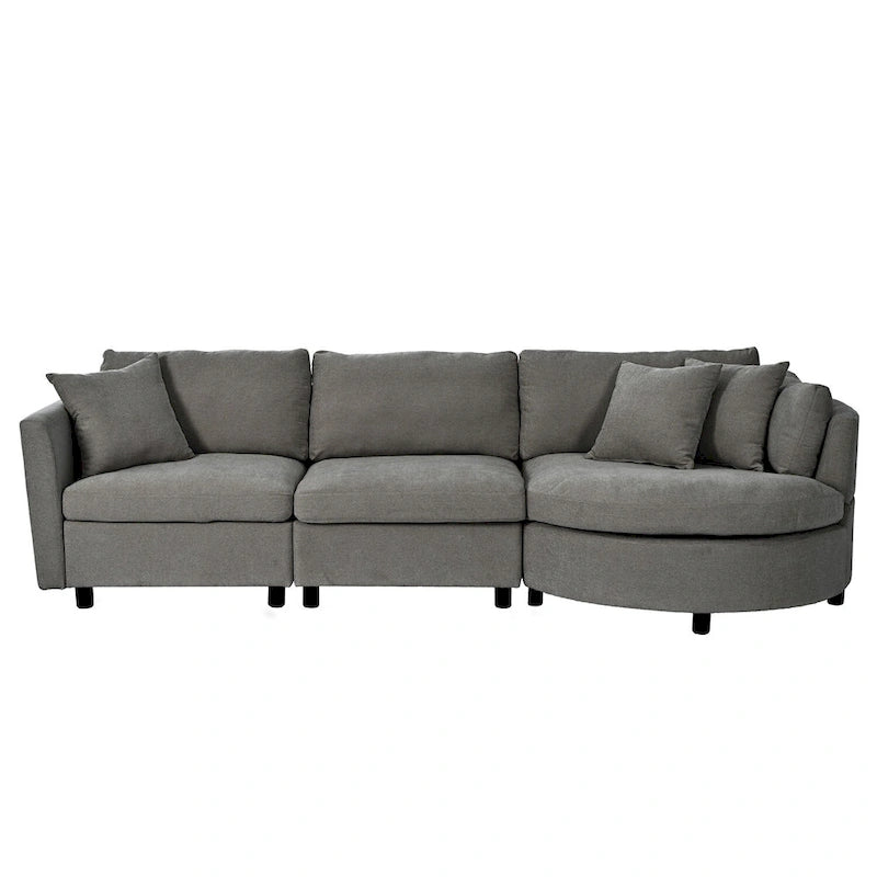 Merax Indoor Cushioned Combination Sofas with Curved Seat