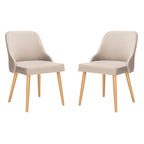 SAFAVIEH Nobie 18.3 Upholstered Dining Chair - Grey / Gold (Set of 2) - 21 x 22 x 31 - 21Wx22Dx31H