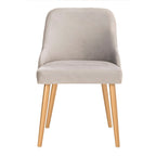 SAFAVIEH Nobie 18.3 Upholstered Dining Chair - Grey / Gold (Set of 2) - 21 x 22 x 31 - 21Wx22Dx31H