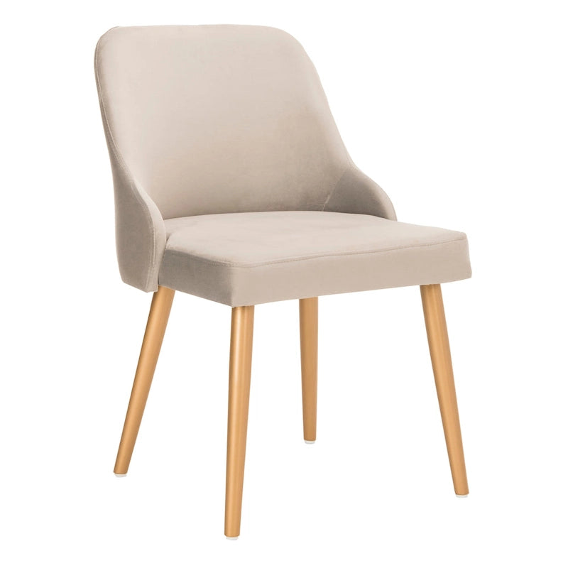 SAFAVIEH Nobie 18.3 Upholstered Dining Chair - Grey / Gold (Set of 2) - 21 x 22 x 31 - 21Wx22Dx31H