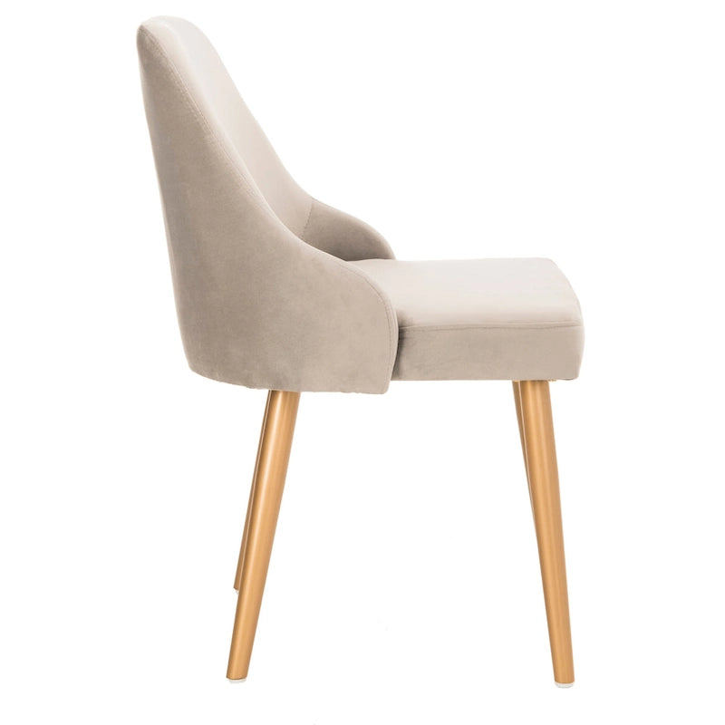 SAFAVIEH Nobie 18.3 Upholstered Dining Chair - Grey / Gold (Set of 2) - 21 x 22 x 31 - 21Wx22Dx31H