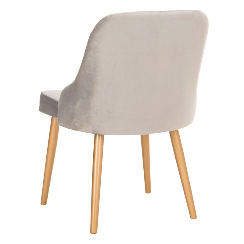 SAFAVIEH Nobie 18.3 Upholstered Dining Chair - Grey / Gold (Set of 2) - 21 x 22 x 31 - 21Wx22Dx31H