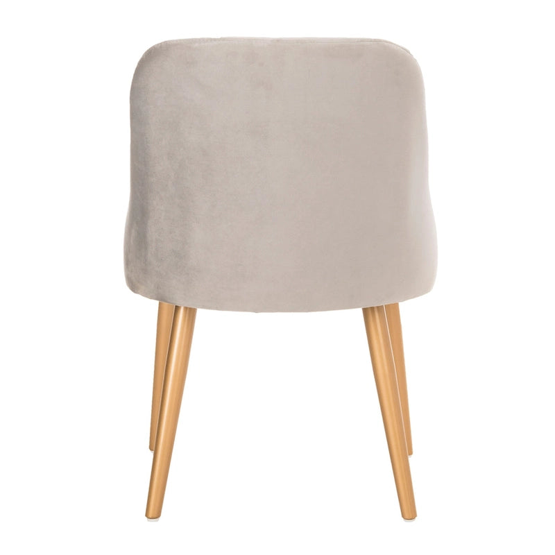 SAFAVIEH Nobie 18.3 Upholstered Dining Chair - Grey / Gold (Set of 2) - 21 x 22 x 31 - 21Wx22Dx31H