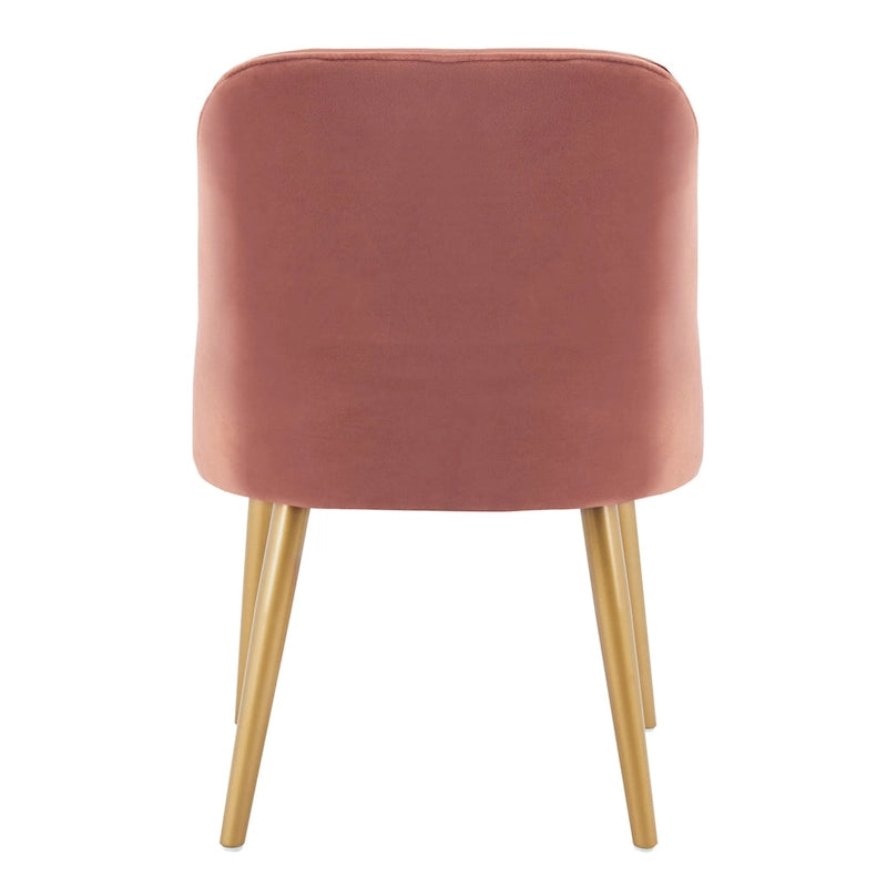 SAFAVIEH Nobie 18.3 Upholstered Dining Chair - Grey / Gold (Set of 2) - 21 x 22 x 31 - 21Wx22Dx31H