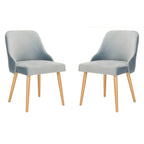 SAFAVIEH Nobie 18.3 Upholstered Dining Chair - Grey / Gold (Set of 2) - 21 x 22 x 31 - 21Wx22Dx31H