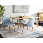 SAFAVIEH Nobie 18.3 Upholstered Dining Chair - Grey / Gold (Set of 2) - 21 x 22 x 31 - 21Wx22Dx31H