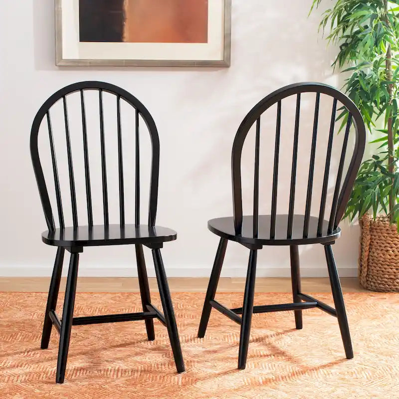 SAFAVIEH Delcie Spindle Oval Back Dining Chair (Set of 2) - 17.9 x 19.7 x 37 - 18Wx20Dx37H