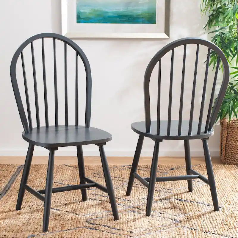 SAFAVIEH Delcie Spindle Oval Back Dining Chair (Set of 2) - 17.9 x 19.7 x 37 - 18Wx20Dx37H