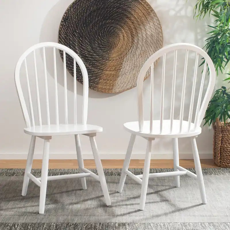 SAFAVIEH Delcie Spindle Oval Back Dining Chair (Set of 2) - 17.9 x 19.7 x 37 - 18Wx20Dx37H