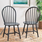 SAFAVIEH Delcie Spindle Oval Back Dining Chair (Set of 2) - 17.9 x 19.7 x 37 - 18Wx20Dx37H