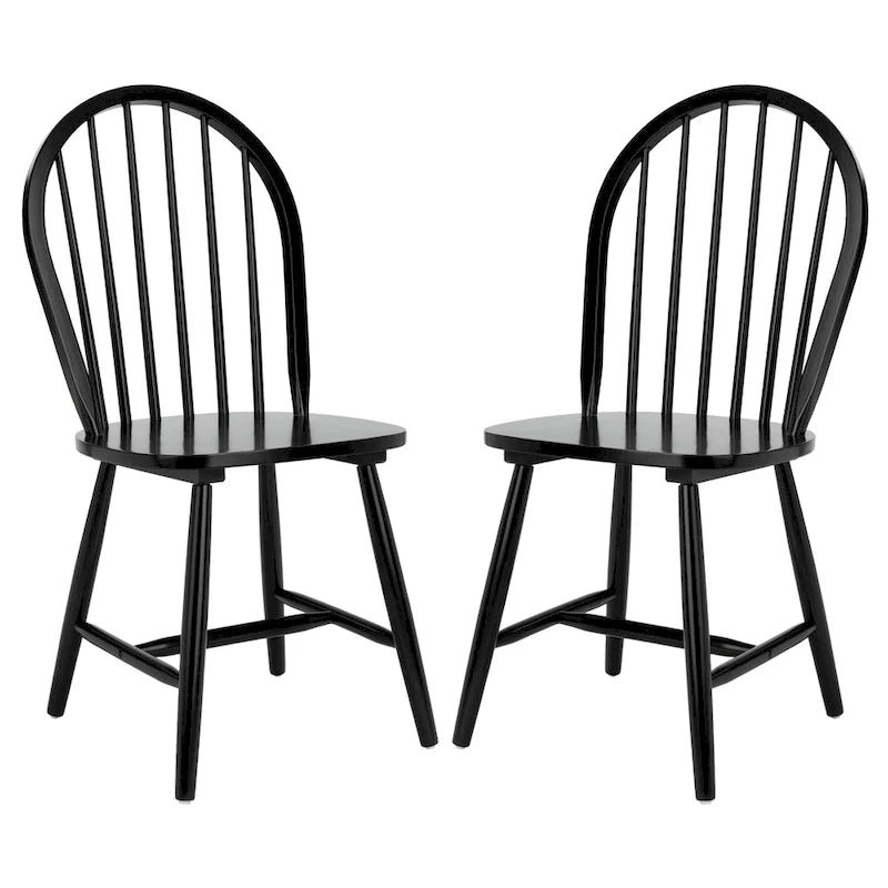 SAFAVIEH Delcie Spindle Oval Back Dining Chair (Set of 2) - 17.9 x 19.7 x 37 - 18Wx20Dx37H