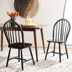 SAFAVIEH Delcie Spindle Oval Back Dining Chair (Set of 2) - 17.9 x 19.7 x 37 - 18Wx20Dx37H