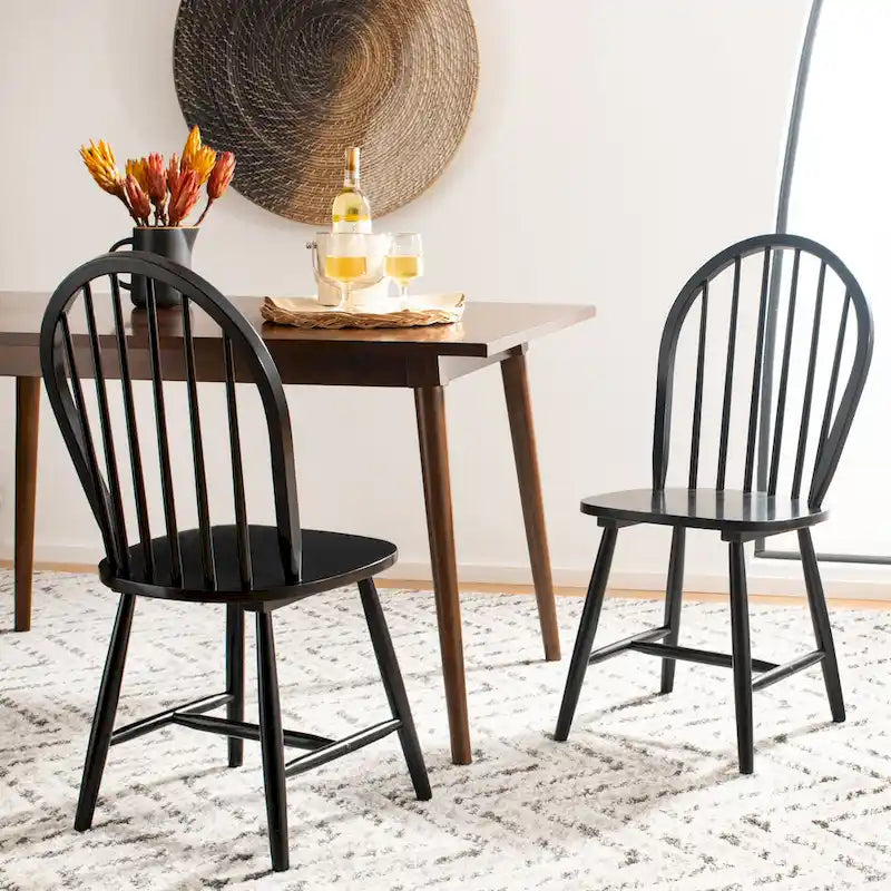 SAFAVIEH Delcie Spindle Oval Back Dining Chair (Set of 2) - 17.9 x 19.7 x 37 - 18Wx20Dx37H