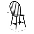SAFAVIEH Delcie Spindle Oval Back Dining Chair (Set of 2) - 17.9 x 19.7 x 37 - 18Wx20Dx37H