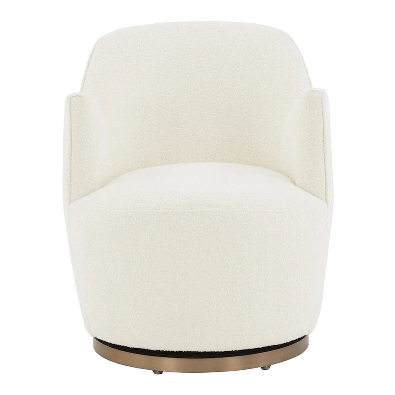 SAFAVIEH Couture Nver Swivel Accent Chair - 26 In. W x 32 In. D x 31 In. H - 26Wx32Dx31H