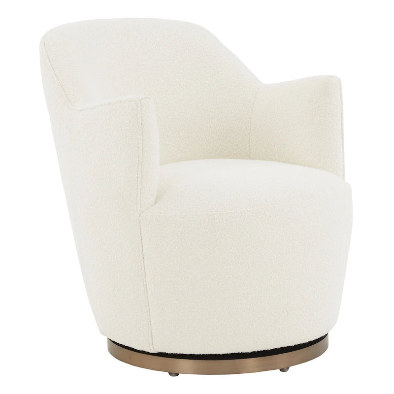 SAFAVIEH Couture Nver Swivel Accent Chair - 26 In. W x 32 In. D x 31 In. H - 26Wx32Dx31H