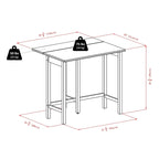 3-Pc Drop Leaf Table with Ladder-back Counter Stools, Walnut