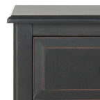 SAFAVIEH Helma Distressed Black Drawer Storage Side Table - 15 x 11.8 x 27.6 - 15Wx12Dx26H