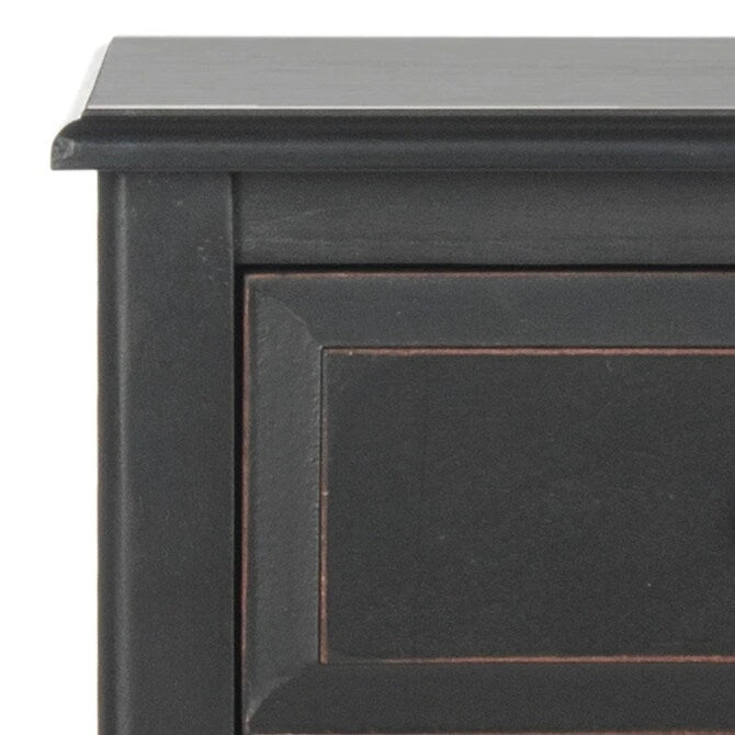 SAFAVIEH Helma Distressed Black Drawer Storage Side Table - 15 x 11.8 x 27.6 - 15Wx12Dx26H