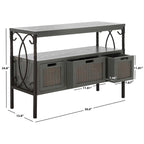 SAFAVIEH Tamuita Antique Pewter Dark Walnut Finish Console Table - 36 x 13.8 x 24.8 - 36Wx14Dx25H