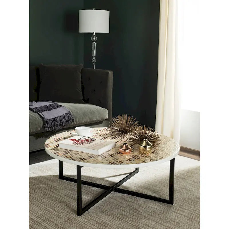 SAFAVIEH Marharita Cream Coffee Table - 39.8 x 39.8 x 15.4 - 40Wx40Dx15H