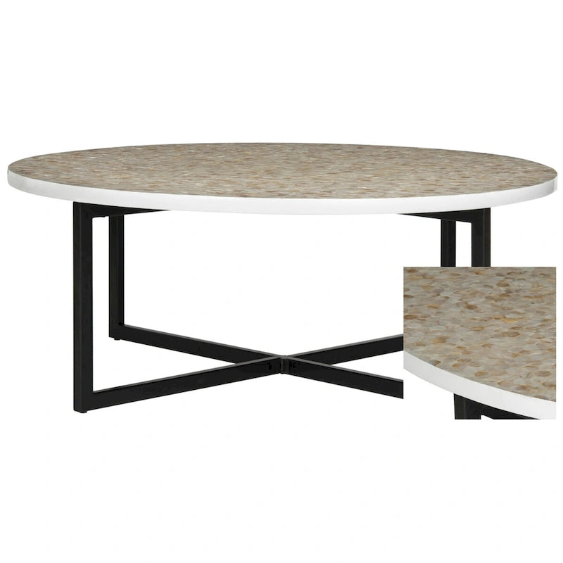SAFAVIEH Marharita Cream Coffee Table - 39.8 x 39.8 x 15.4 - 40Wx40Dx15H