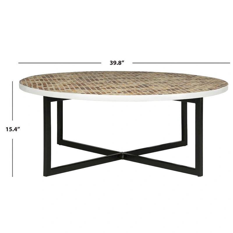 SAFAVIEH Marharita Cream Coffee Table - 39.8 x 39.8 x 15.4 - 40Wx40Dx15H