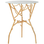 SAFAVIEH Treasures Lawanda Gold/ Blue-White Top Accent Table - 18 W x 18 L x 22.5 H - 18Wx18Dx23H