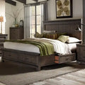 Thornwood Hills Rock Beaten Gray with Saw Cuts Queen Two Sided Storage Bed